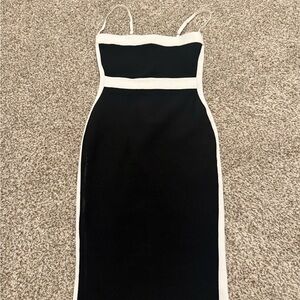 Elegant bandage Black and White Women's Dress